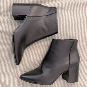 Faux Leather Black Boots